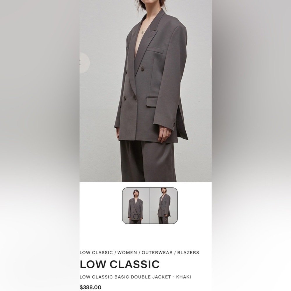 Low Classic - Made in Korea - Khaki Double-Breasted Women's Blazer
